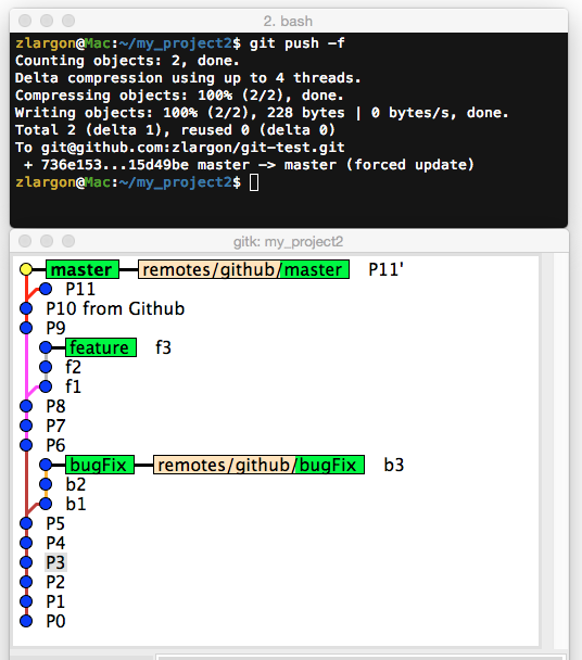 強制更新遠端分支 Git